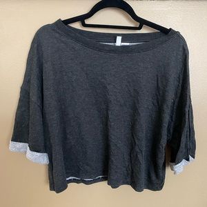 H&M Basic Dark Grey crop top shirt